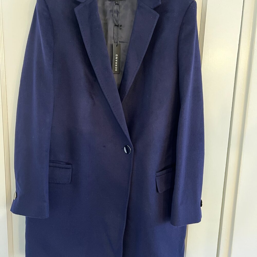 Serrano Soft Wool Coat - Navy, Large - NWT